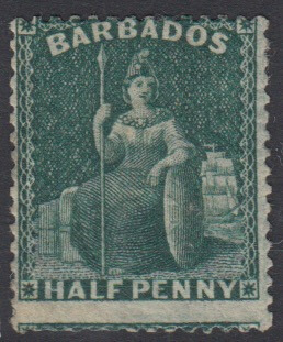Barbados SG65| 1/2d Deep Green