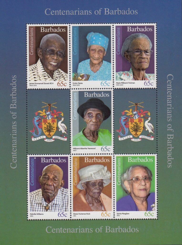 Centenarians of Barbados Souvenir Sheet