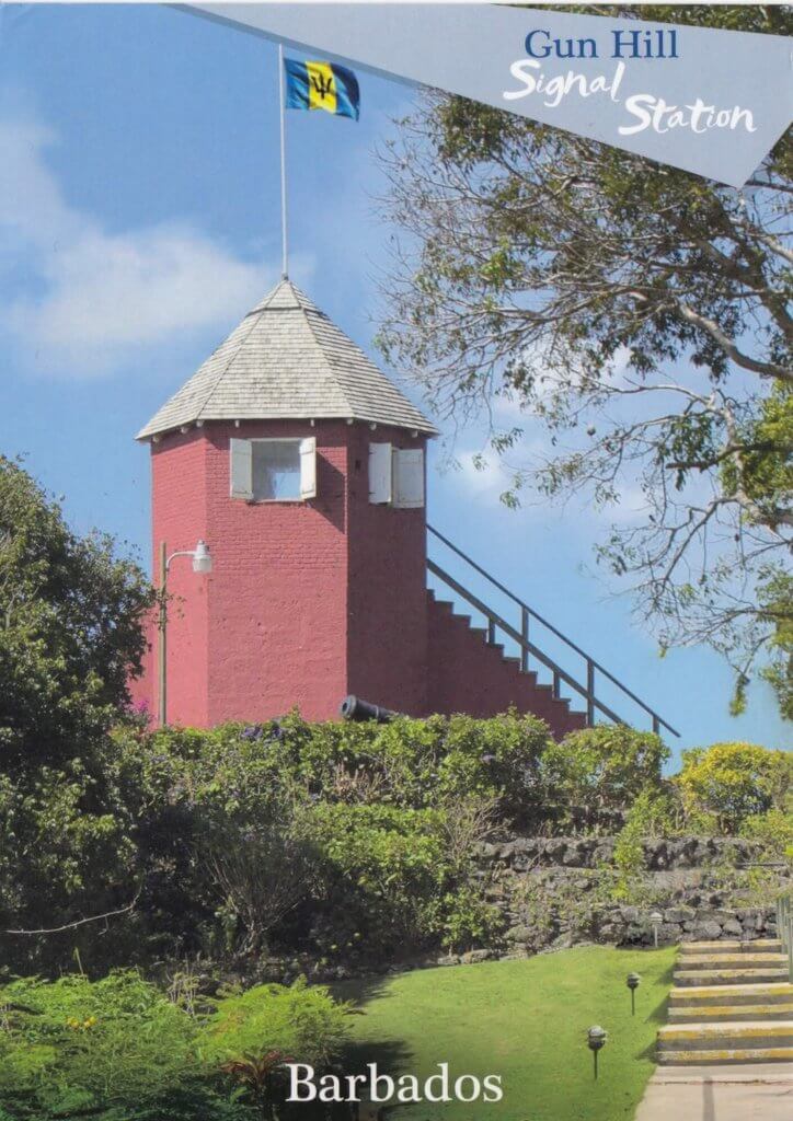 Barbados Pre Paid Postcard Gun Hill Station with incorrect date - front