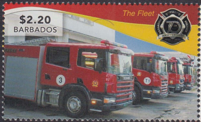 70th Anniversary of the Barbados Fire Service - $2.20 stamp