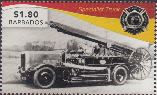 70th Anniversary of the Barbados Fire Service - $1.80 stamp