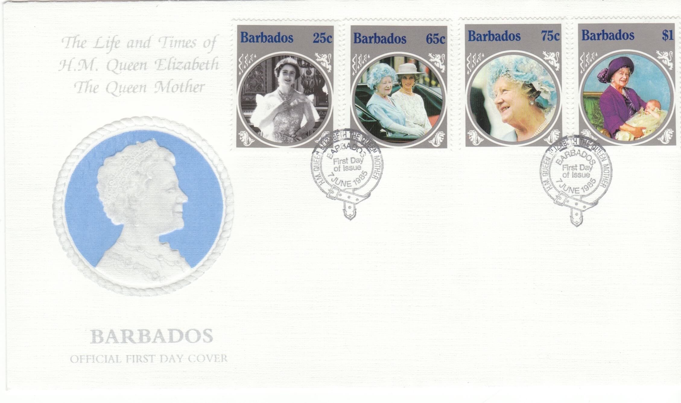 Barbados Queen Mother FDC