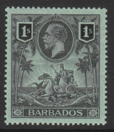 Barbados SG178 George V 1/- stamp Barbados SG178