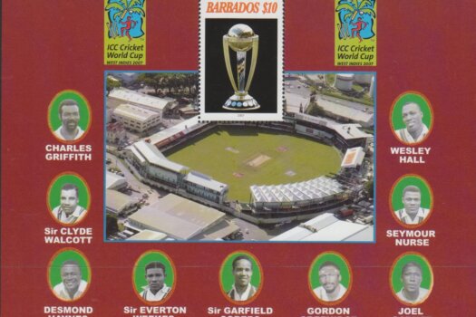 Barbados MSSG1309 - $10 ICC Cricket World Cup Mini Sheet 2007