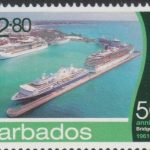 Barbados SG1399- 50th Anniversary of Bridgetown Port -$2.80 Aerial View Bridgetown Port