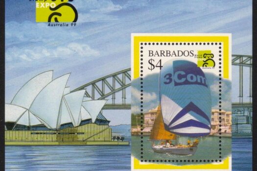 Barbados SGMS1133 | Australia '99 World Stamp Exhibition Sailing Ship Souvenir Sheet