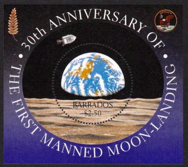 Barbados SGMS1142 | 30th Anniversary of the first Moon landing Souvenir Sheet