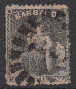 Barbados SG34 | 1/- Brown Black