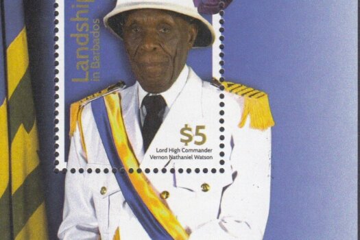 Barbados SGMS1453 - Landships of Barbados $5 souvenir sheet - Lord High Commander Vernon Nathaniel Watson