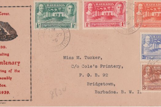 Tercentenary of General Assembly in Barbados FDC 1939