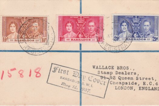 Coronation 1937 Barbados FDC