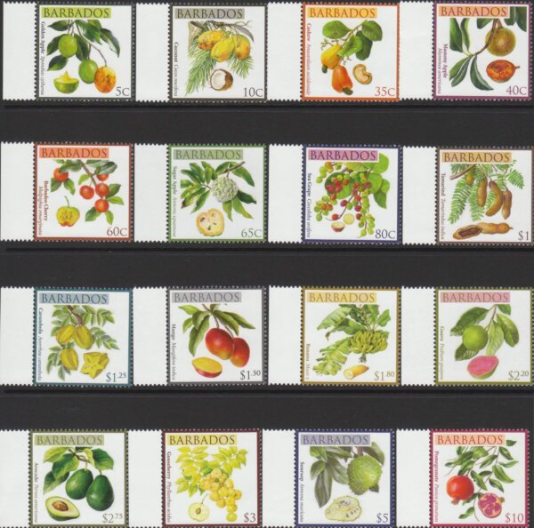 Barbados SG1359-1374 | Local Fruits definitives 2011