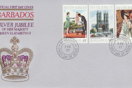 Barbados 1977 The Queen's Silver Jubilee FDC - illustrated cover (alternative cancel)