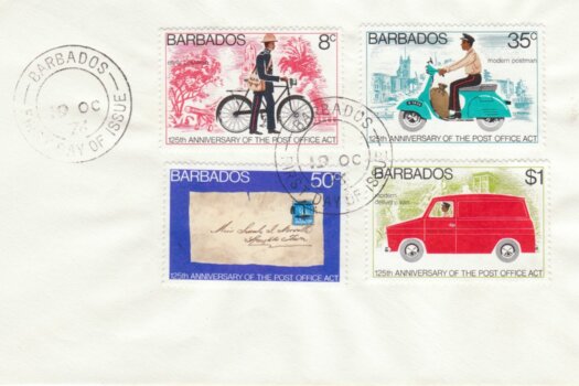 Barbados 1976 125th Anniversary of the Post Office Act FDC - plain cover