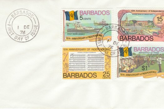 Barbados 1976 10th Anniversary of Independence FDC - plain cover