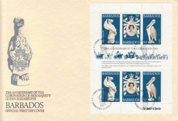 Barbados 1978 | 25th Anniversary of the Coronation of Her Majesty QEII Mini Sheet