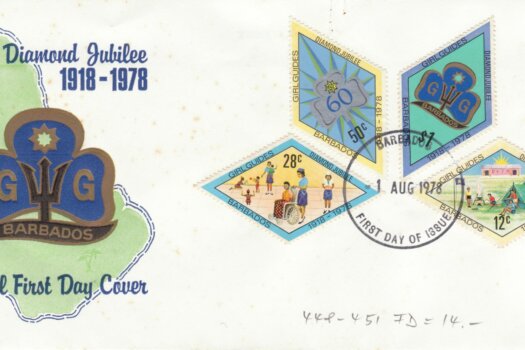 Barbados 1978 Girl Guides Diamond Jubilee FDC - illustrated cover