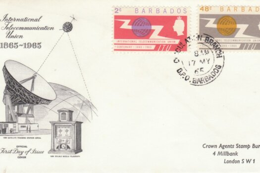 Barbados 1965 ITU Centenary FDC - illustrated cover