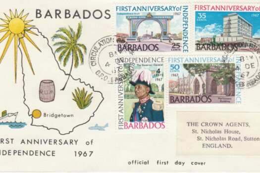 Barbados 1967 First Anniversary of Independence FDC - illustrated cover