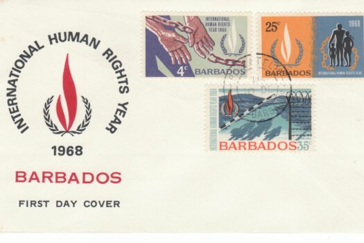 Barbados International Human Rights Year FDC 1968 - illustrated cover