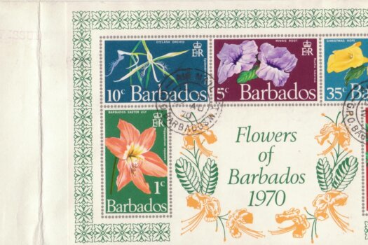 Barbados 1970 Flowers of Barbados mini sheet FDC - plain cover