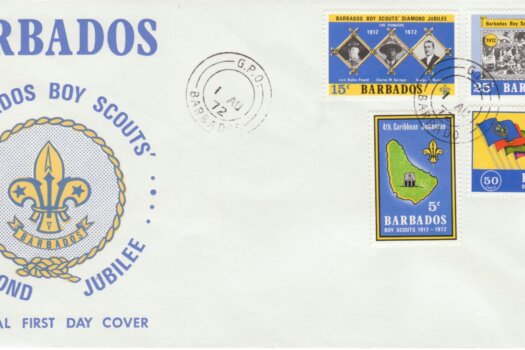 Barbados 1972 Boy Scout Diamond Jubilee FDC - illustrated cover