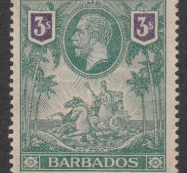Barbados SG180 George V 3/-