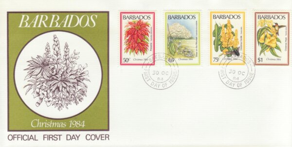Barbados 1984 | Christmas Flowers FDC 1984