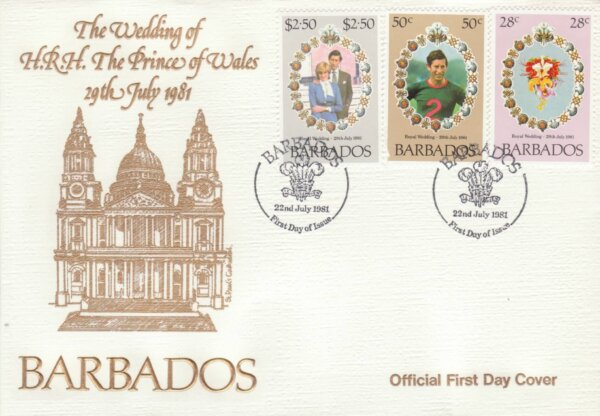 Barbados 1981 | The Wedding of HRH The Prince of Wales FDC