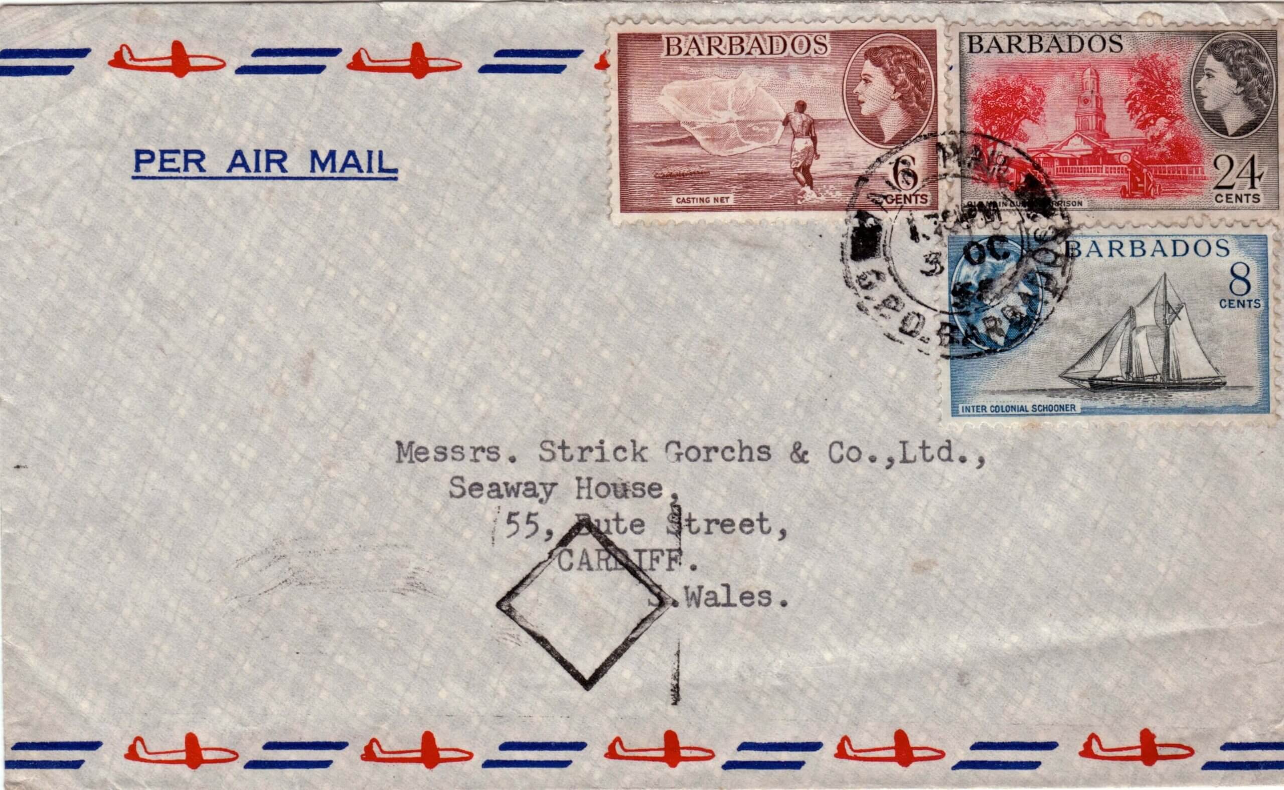 Barbados commercial air mail cover