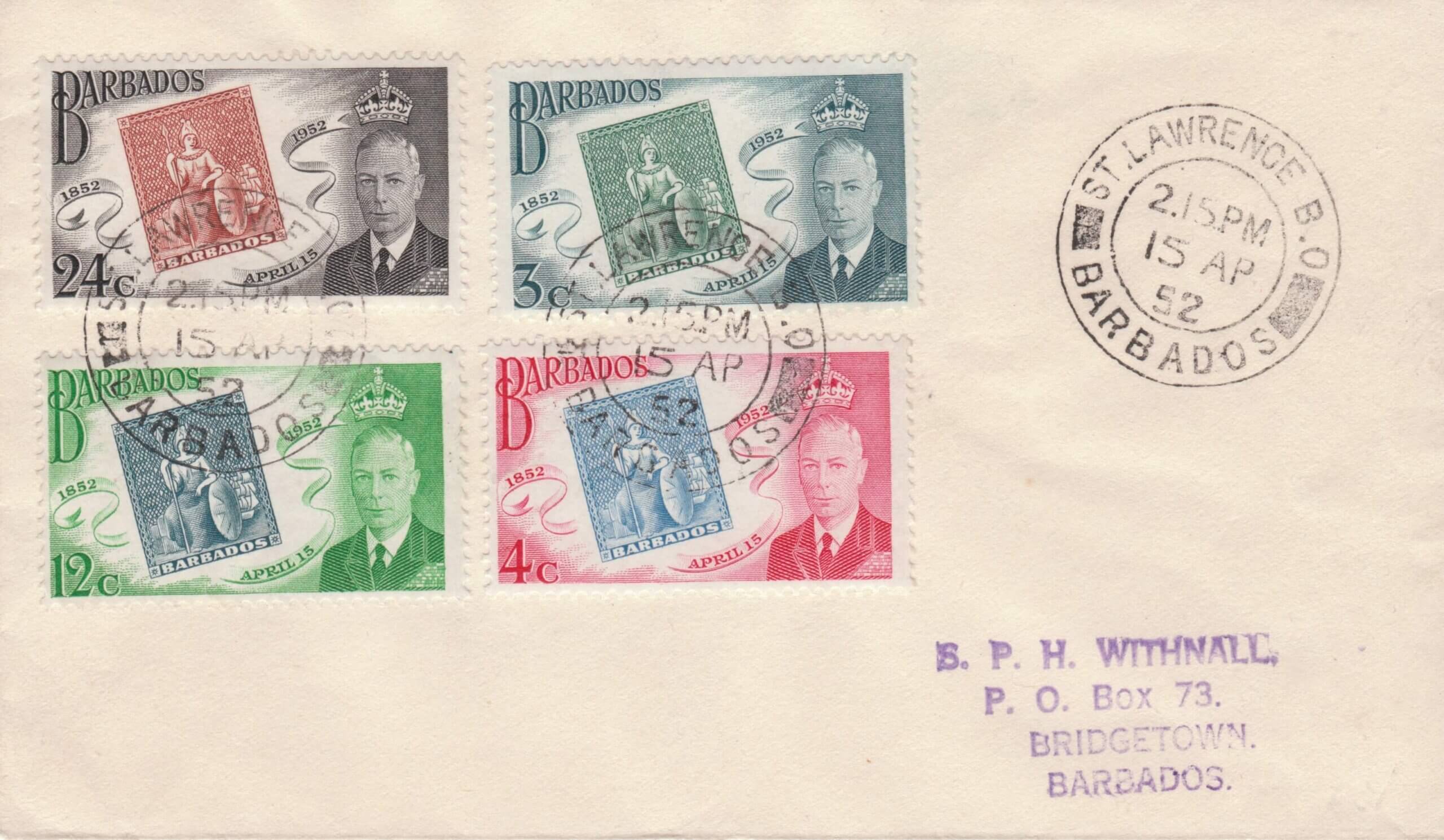 Barbados Stamp Centenary FDC