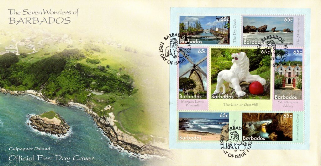 7 Wonders of Barbados Mini Sheet FDC