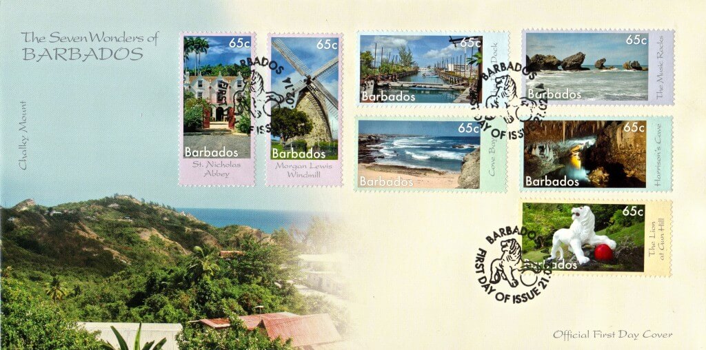 7 Wonders of Barbados Stamps FDC