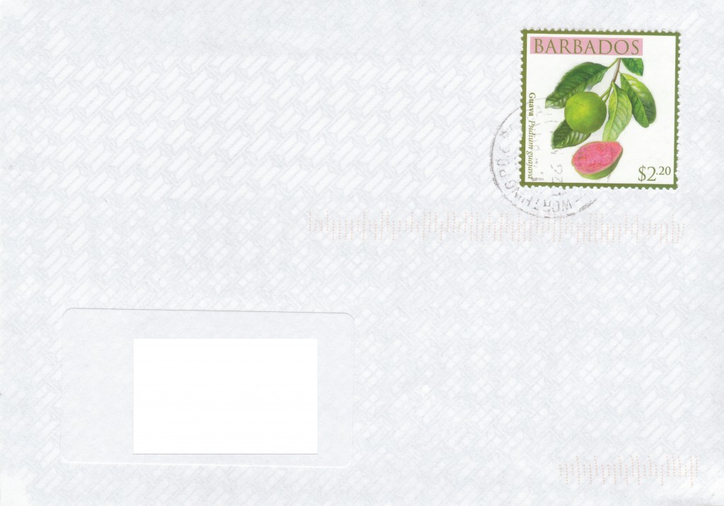 Cover from Worthing Post Office, Barbados