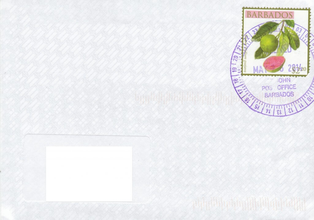 Cover from St John Post Office, Barbados