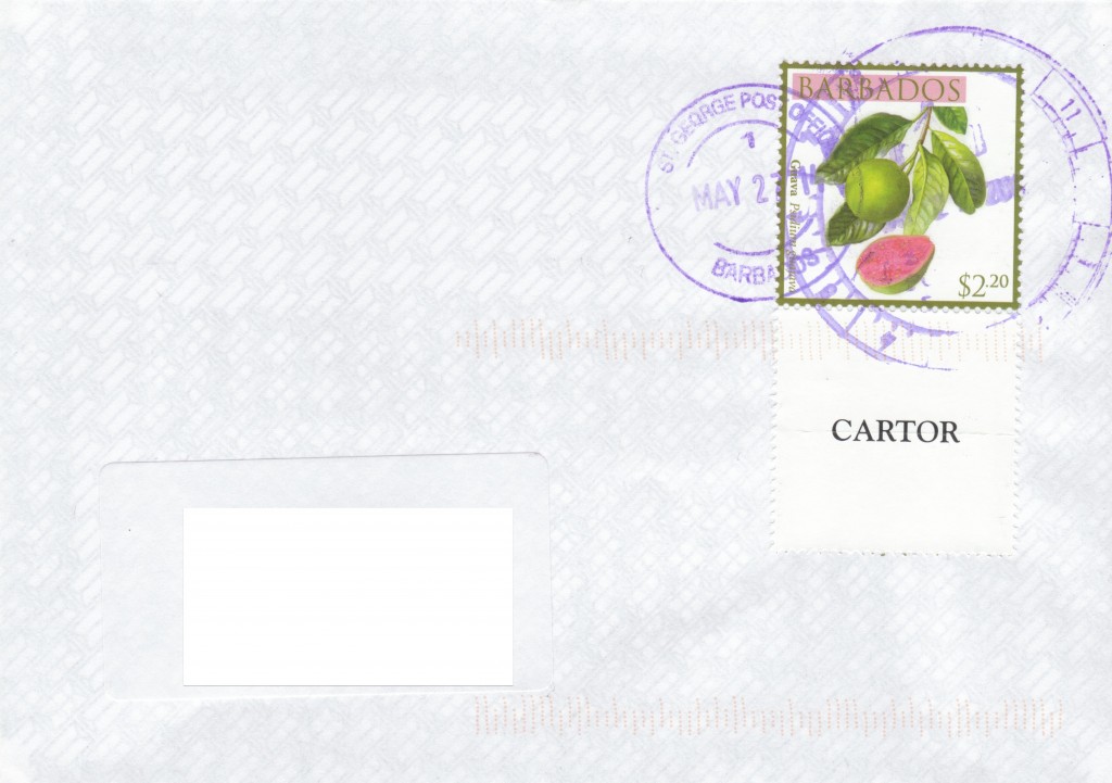 Cover from St George Post Office, Barbados