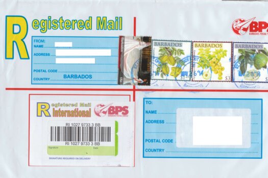 Registered Envelope from St Lucy Barbados