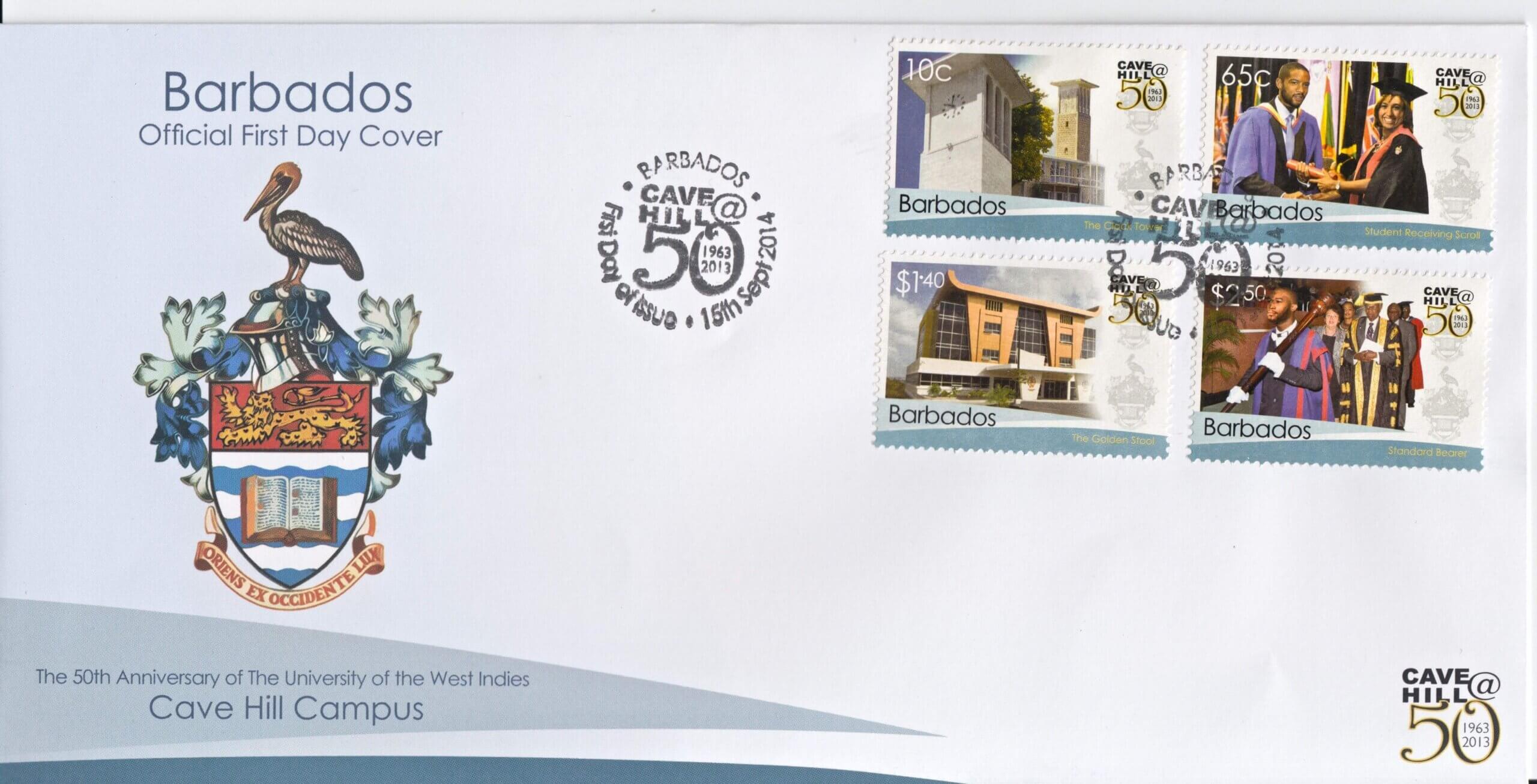 50th Anniversary of the University of the West Indies Cave Hill Campus Barbados - First Day Cover
