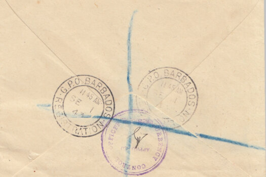 Barbados Registered Letter 1943