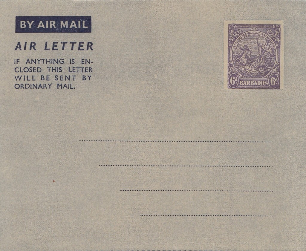 Barbados Air Letter form 1949