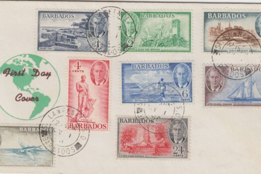 Barbados George VI First Day Cover 1950 - low values