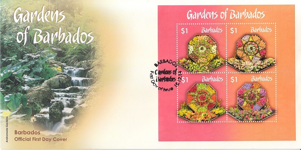 The Gardens of Barbados ~ Mini Sheet First Day Cover