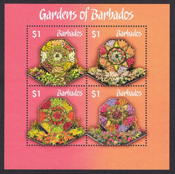 The Gardens of Barbados mini sheet