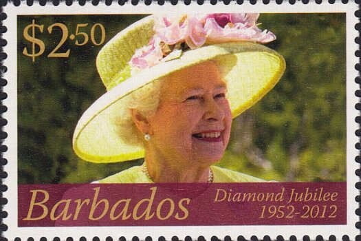 Queen Elizabeth II Diamond Jubilee - $2.50 - Barbados SG1386