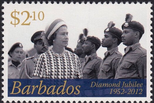 Queen Elizabeth II Diamond Jubilee - $2.10 - Barbados SG1385