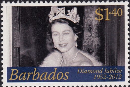 Queen Elizabeth II Diamond Jubilee - $1.40 - Barbados SG1384