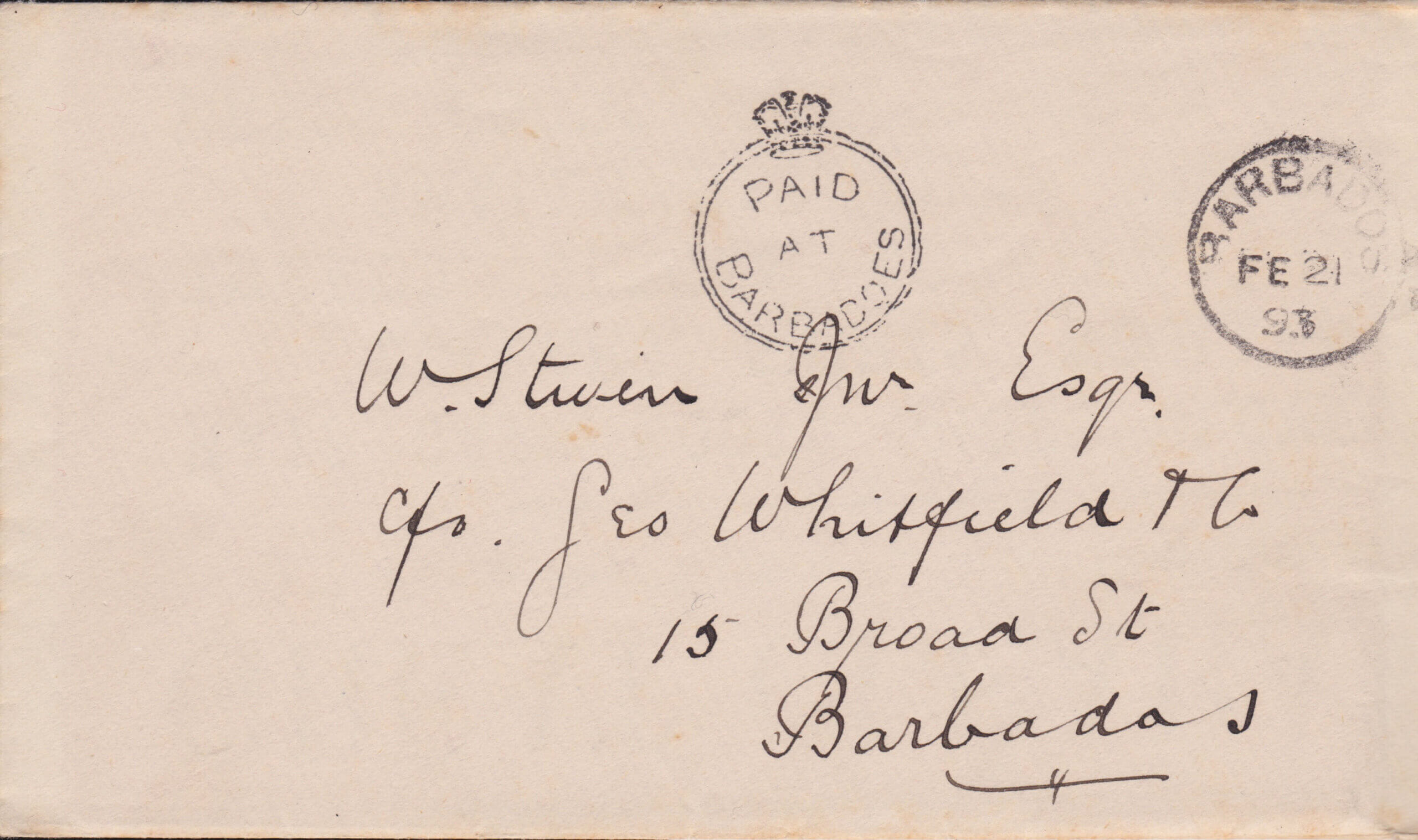 Barbados Crowned Circle cover 1893