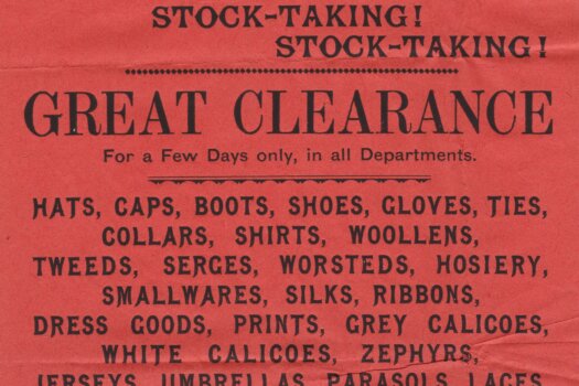 Barbados Stock Take sale flyer from 1893