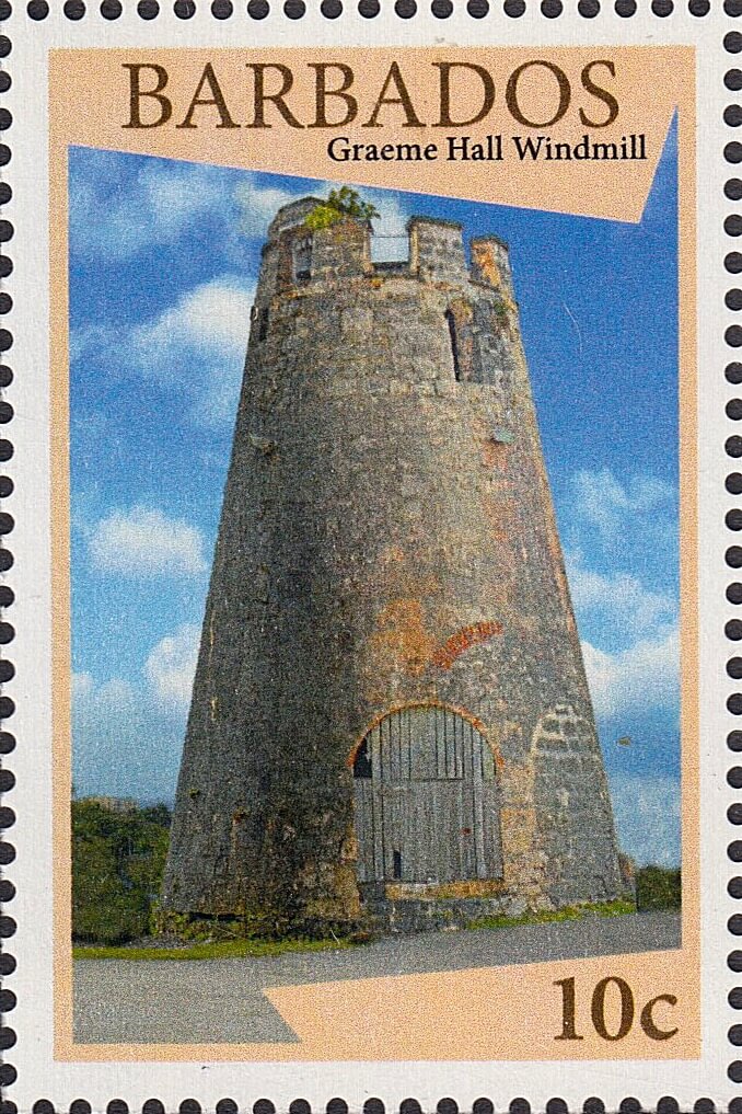 Barbados stamps - WIndmills of Barbados - 10c Graeme Hall Windmill