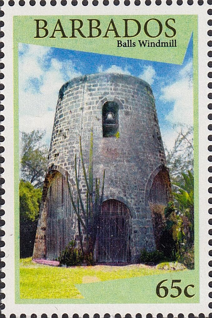 Barbados stamps - WIndmills of Barbados - 65c stamp Balls Windmill